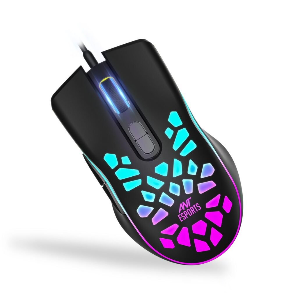 Ant Esports GM80 Wired Optical RGB Gaming Mouse - Black